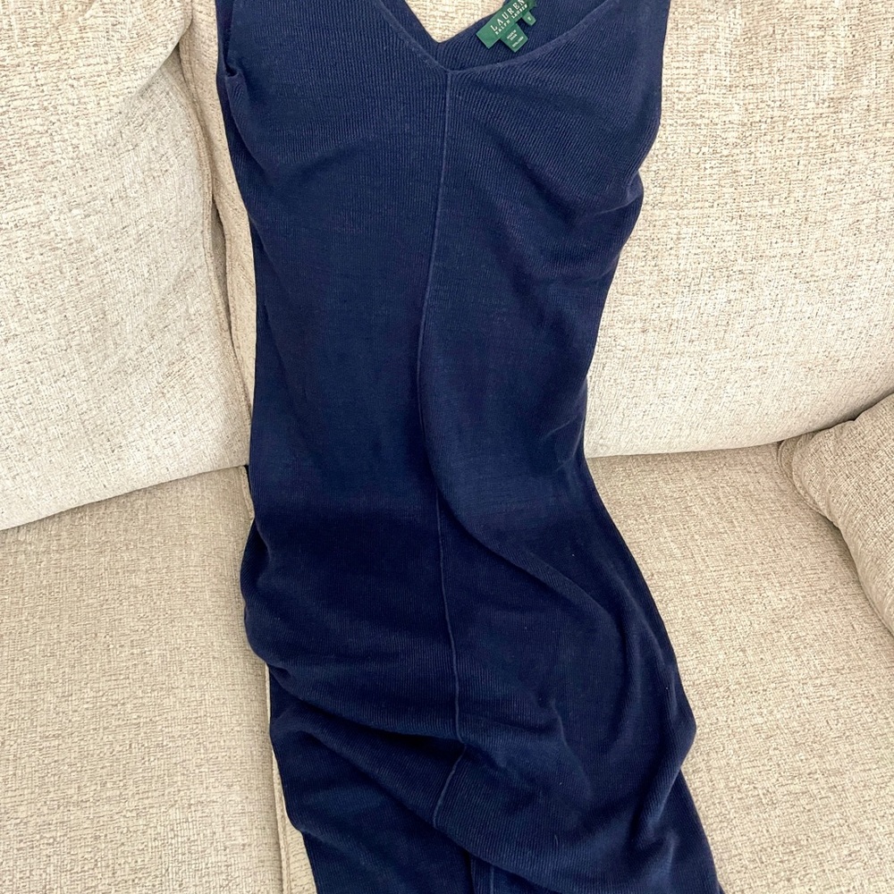 Ralph Lauren Linen Navy Blue Women's Dress